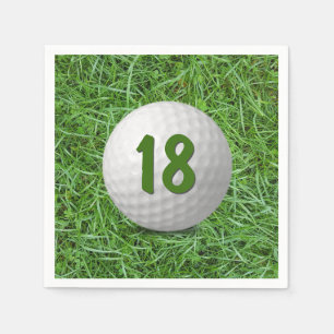 Serviette En Papier 18e anniversaire Golf Ball on Grass