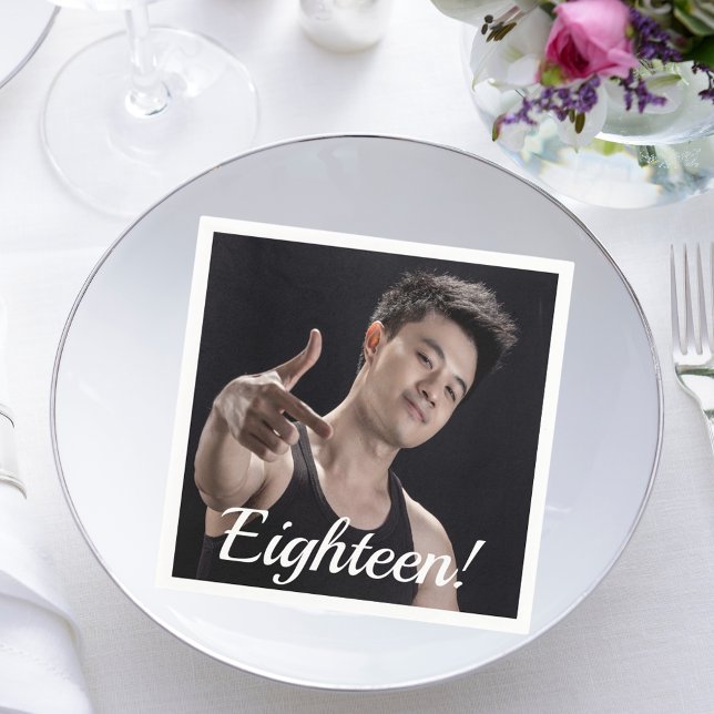Serviette En Papier 18e anniversaire photo dix-huit (Créateur téléchargé)