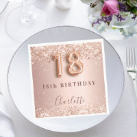 18e anniversaire rose or blush nom de parties scin