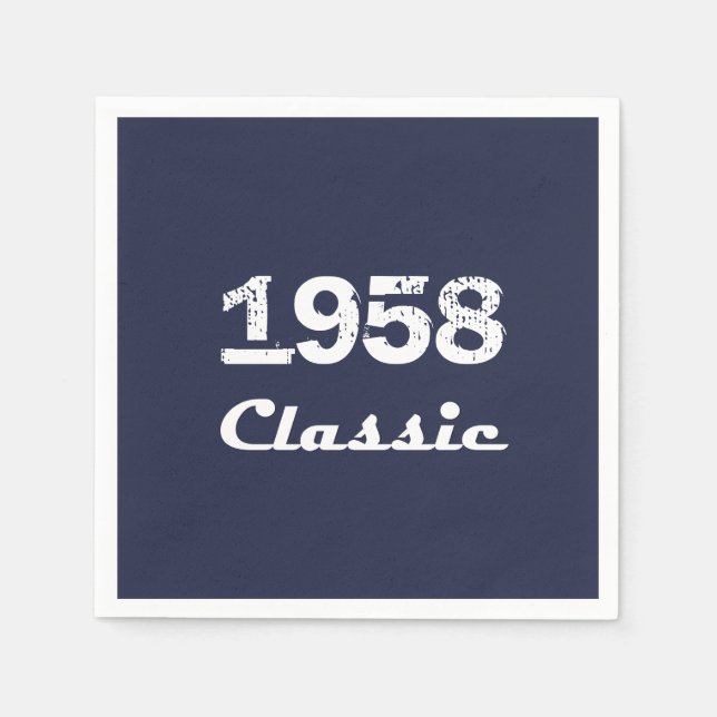 Serviette En Papier 1958 Classique 60e fête d'anniversaire (Devant)