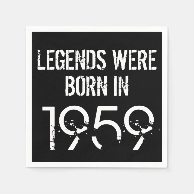 Serviette En Papier 1959 60e Anniversaire Année Papier Napkin (Devant)