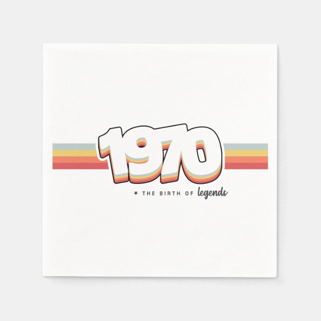 Serviette En Papier 1970 La naissance des légendes (Devant)