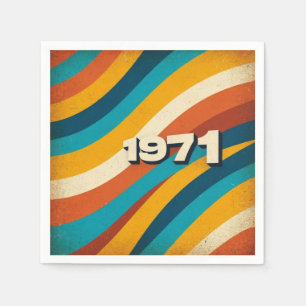 Serviette En Papier 1971 Papier rétro Napkin Vintage les années 70 ray