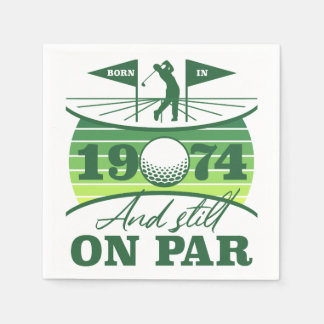 Serviette En Papier 1974 50e anniversaire Humour de golf