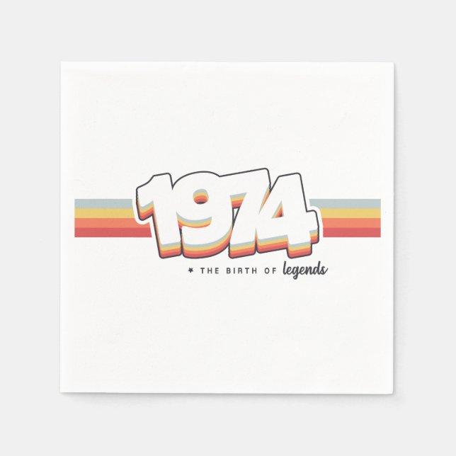 Serviette En Papier 1974 La naissance des légendes (Devant)