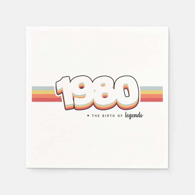 Serviette En Papier 1980 La naissance des légendes (Devant)