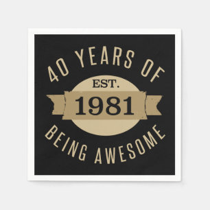 Serviette En Papier 1981 Amusant 40e anniversaire Awesome