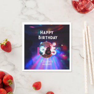 Serviette En Papier 1985 Disco Ball 40th Birthday Party Invitation