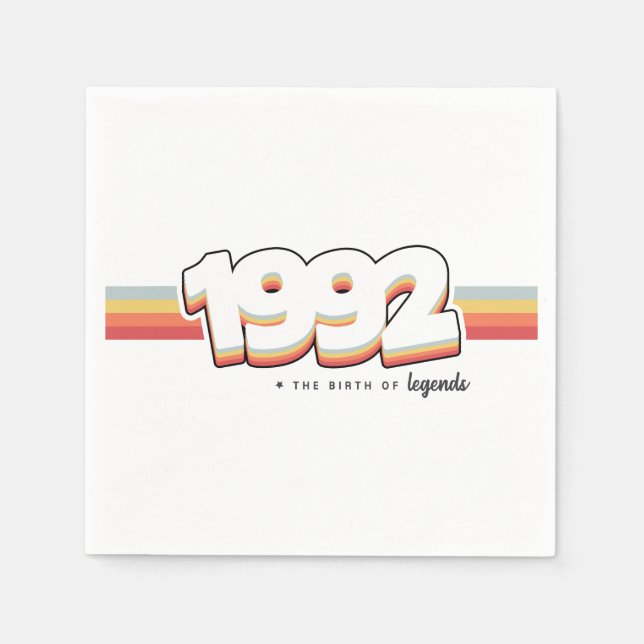 Serviette En Papier 1992 La naissance des légendes (Devant)