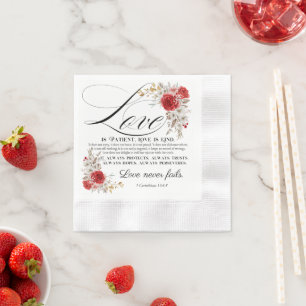 Serviette En Papier 1 Corinthiens 13:4-8 L'amour est Patient Bible Flo