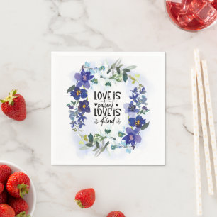 Serviette En Papier 1 Corinthiens 13:4 L'amour est patient Bible Verse