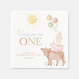 Serviette En Papier 1er Anniversaire Animaux de ferme Barnyard Party B