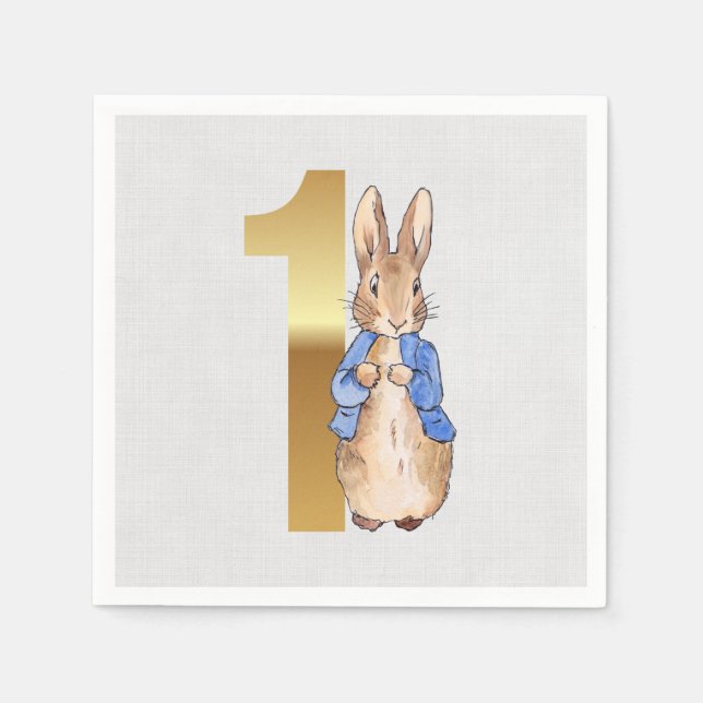 Serviette En Papier 1er anniversaire de Peter Rabbit (Devant)