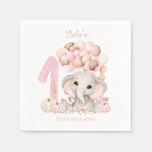 Serviette En Papier 1er anniversaire mignon éléphant automne fille pap