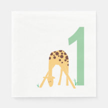 1er anniversaire Moderne minimaliste Giraffe Jaune