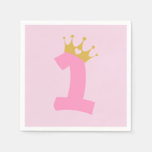 Serviette En Papier 1er anniversaire Princesse Crown