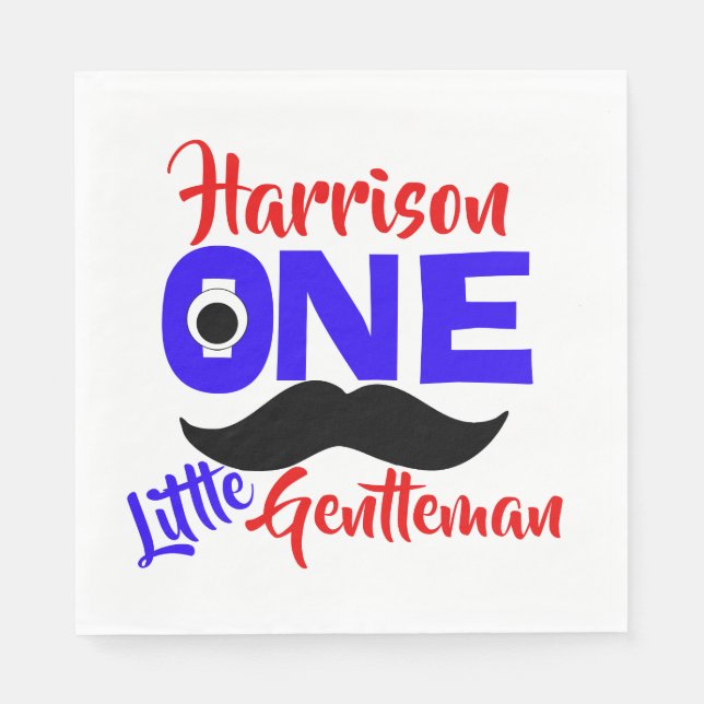 Serviette En Papier 1er Anniversaire Un Petit Homme Personnalisé (Devant)