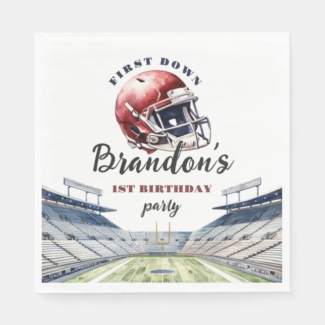 Serviette En Papier 1ère Coupe de football d'un an Anniversaire (Devant)