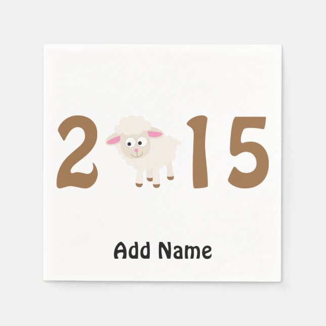 Serviette En Papier 2015 - Année de la conception ovine (Devant)