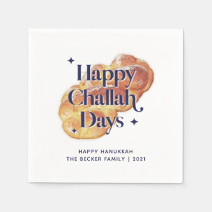 Serviette En Papier 2021 Amusants Joyeux Jours de Challah Hanoukka Aqu