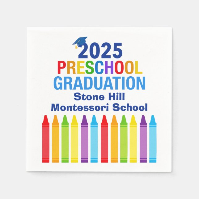 Serviette En Papier 2025 Graduation préscolaire Custom School Party (Devant)