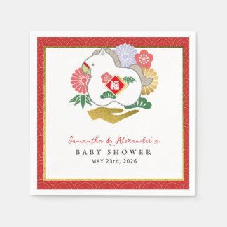Serviette En Papier 2026 A Little Horse Is On The Way Red Baby Shower