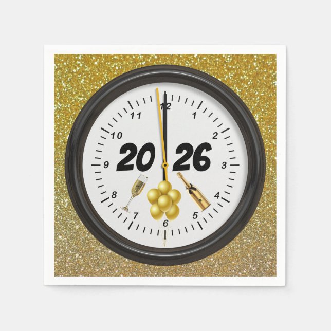 Serviette En Papier 2026 New Years Paper Napkins (Devant)