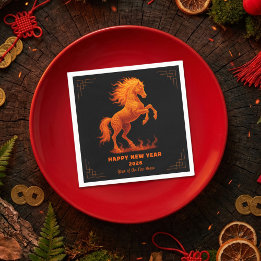Serviette En Papier 2026 Year of the Fire Horse Chinese Zodiac