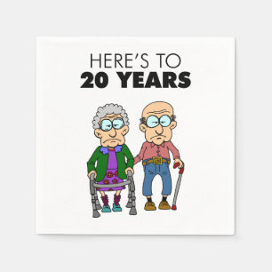 Serviette En Papier 20e anniversaire de mariage vieillir ensemble
