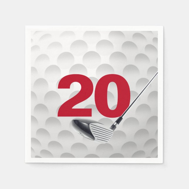 Serviette En Papier 20e anniversaire Golf Ball (Devant)