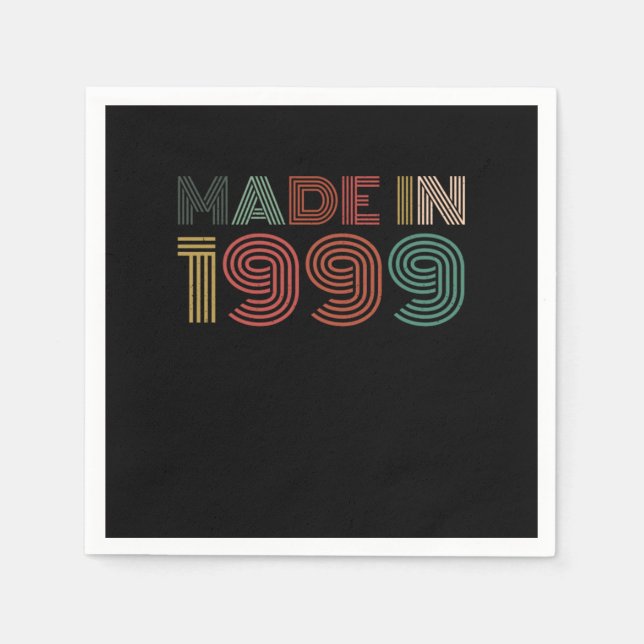 Serviette En Papier 21 st Anniversaire Célébration Don Né En 1999 Fête (Devant)