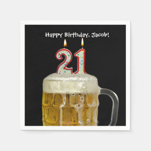 Serviette En Papier 21e anniversaire bière
