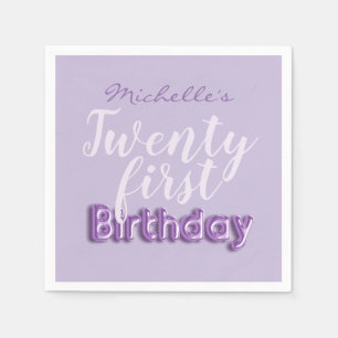 Serviette En Papier 21e anniversaire de la partie de type de ballon vi