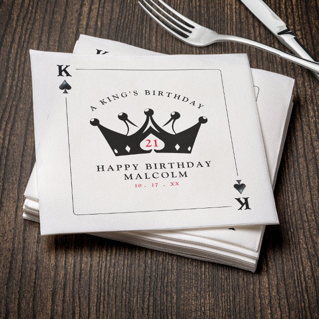 Serviette En Papier 21e Anniversaire King of Spades Casino Poker Card (21st Birthday King of Spades Casino Poker Card Napkins
)