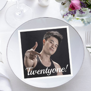 Serviette En Papier 21e anniversaire photo 21 twentyone gars