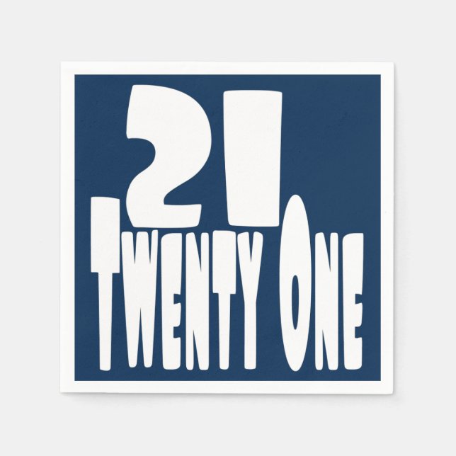 Serviette En Papier 21e Vingt-et-unième anniversaire (Devant)
