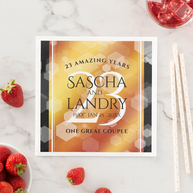 Serviette En Papier 23e anniversaire de Mariage de Topaz impérial (En situation)