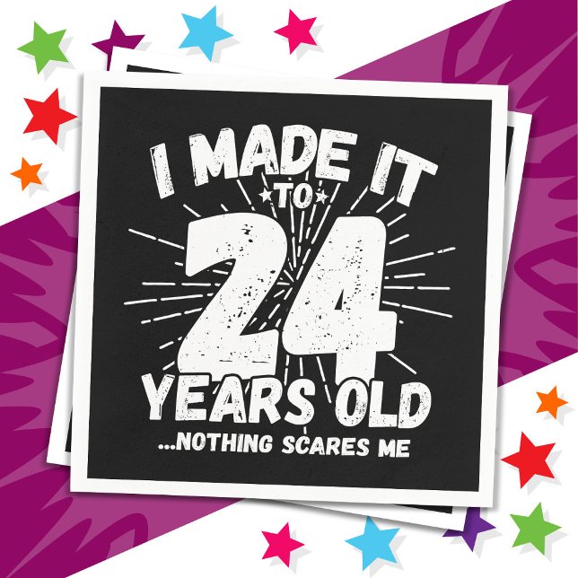 Serviette En Papier 24 Ans Mème sarcastique vieux drôle 24ème annivers (Créateur téléchargé)