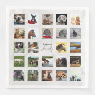 Serviette En Papier 24 PHOTO COLLAGE Marble Partyware