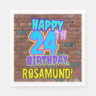 Serviette En Papier 24e anniversaire ~ Amusant, Graffiti urbain inspir