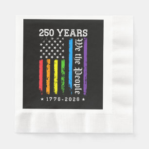 Serviette En Papier 250 Ans de Drapeau de Fierté LGBT Américain 250e A