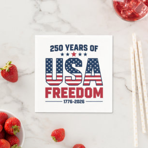 Serviette En Papier 250 Ans de Liberté aux États-Unis 1776 2026 Patrio