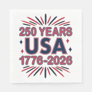 Serviette En Papier 250 ans USA Semiquinentenaire 1776-2026