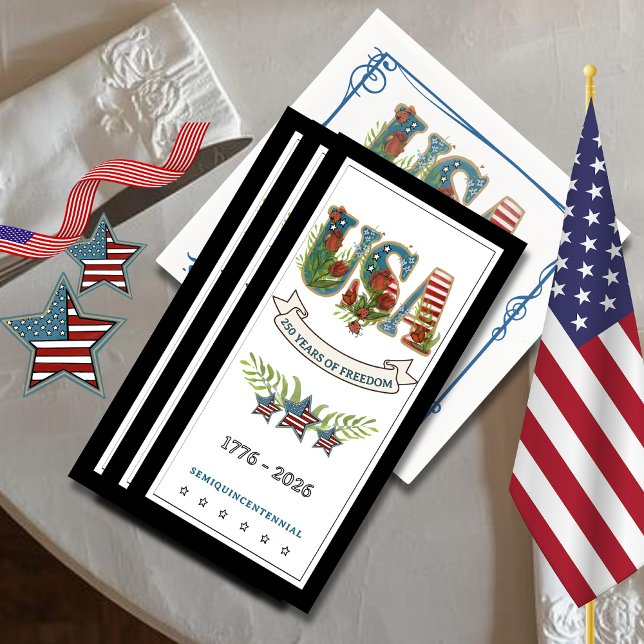 Serviette En Papier 250 Years of Freedom Elegant Patriotic Black Guest (250 Years of Freedom Elegant Patriotic Black Guest Paper Guest Towels)