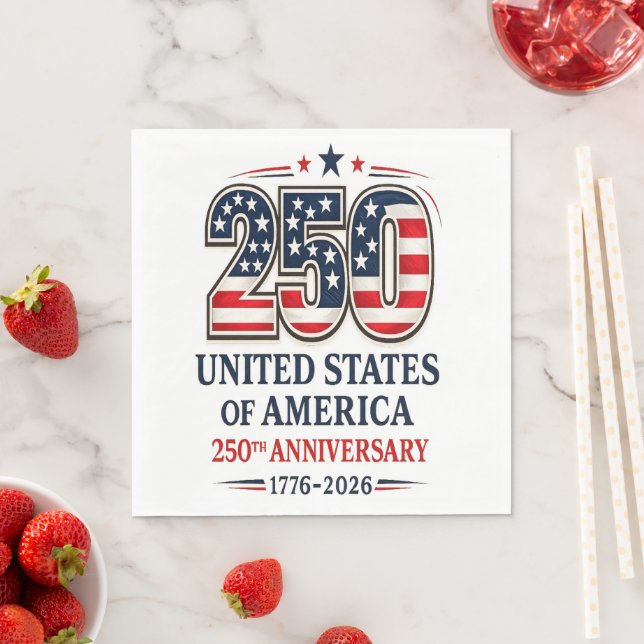 Serviette En Papier 250e anniversaire des États-Unis  (En situation)