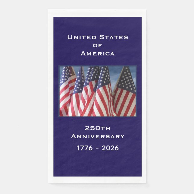 Serviette En Papier 250e anniversaire USA Patriotic Flags Papier (Devant)