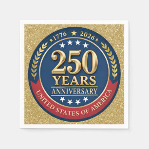 Serviette En Papier 250e anniversaire USA patriotique   1776–2026