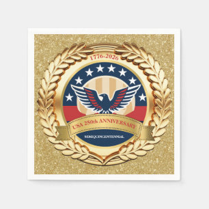Serviette En Papier 250e anniversaire USA patriotique 1776–2026