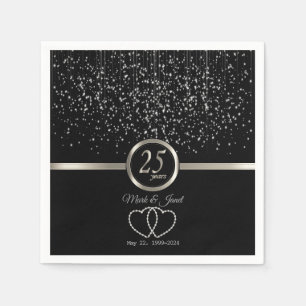 Serviette En Papier 25e anniversaire d'argent Starlights