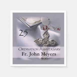 Serviette En Papier 25e anniversaire de l'ordination Cross Host